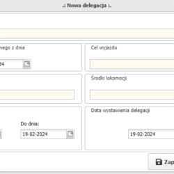 Podgląd wystawiania nowej delegacji Podgląd wystawiania nowej delegacji