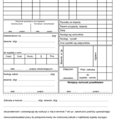 Podgląd rachunku kosztów podróży generowanego przez program Podgląd rachunku kosztów podróży generowanego przez program