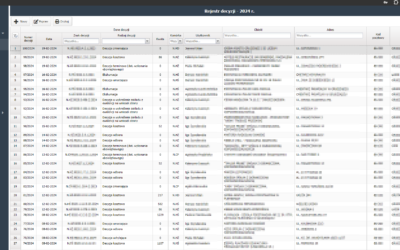 Wygląd rejestru decyzji w programie Wygląd rejestru decyzji w programie