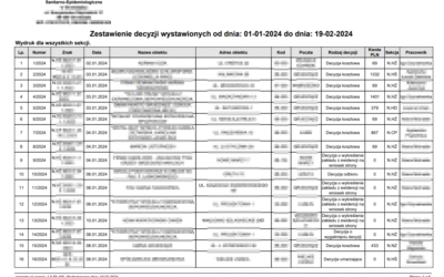 Podgląd zestawienia decyzji w określonym czasie Podgląd zestawienia decyzji w określonym czasie