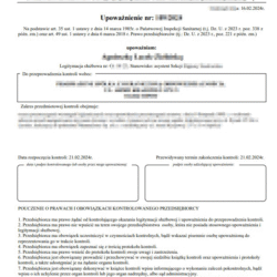 Podgląd upoważnienia generowanego przez program Podgląd upoważnienia generowanego przez program